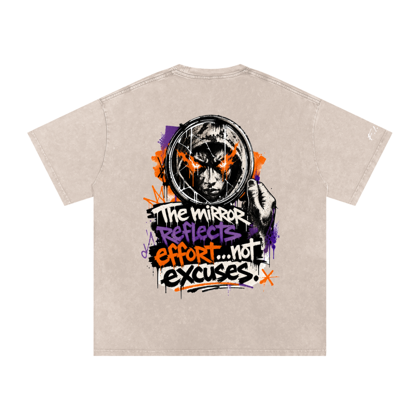 F.I.T.E Snow Washed Oversized Cotton T-Shirt(concrete)