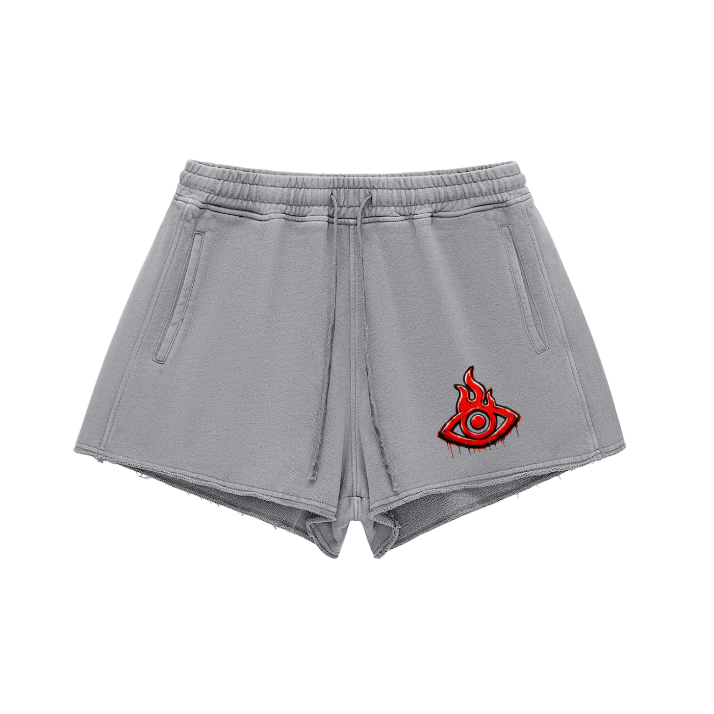F.I.T.E Women's Snow Washed Raw Edge Drawstring Shorts