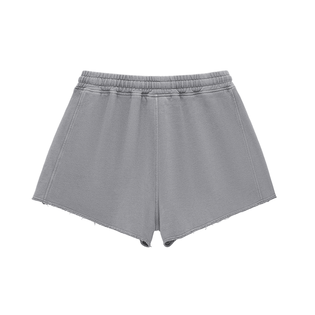 F.I.T.E Women's Snow Washed Raw Edge Drawstring Shorts